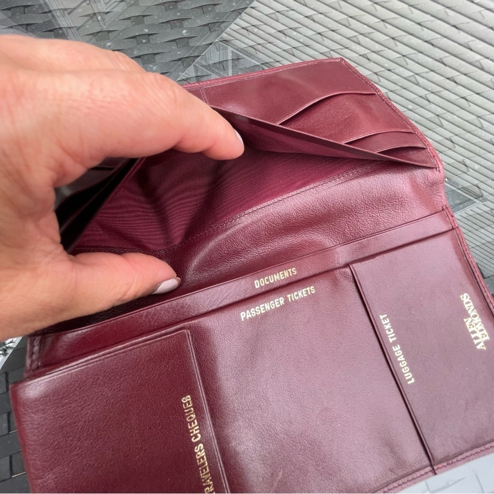 SOLD ALLEN Edmonds Genuine Leather travel passport holder wallet checks tickets - Picture 14 of 15